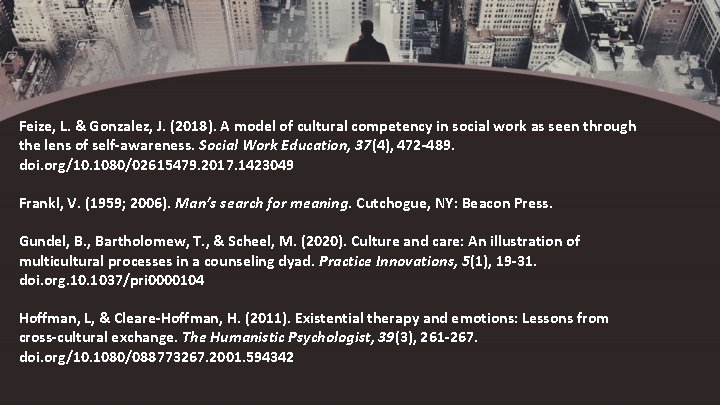 Feize, L. & Gonzalez, J. (2018). A model of cultural competency in social work