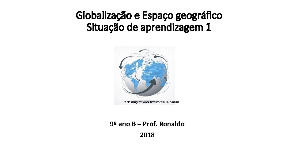 Globalização e Espaço geográfico Situação de aprendizagem 1 Fonte imagem: www. brasilescola. uol. com.