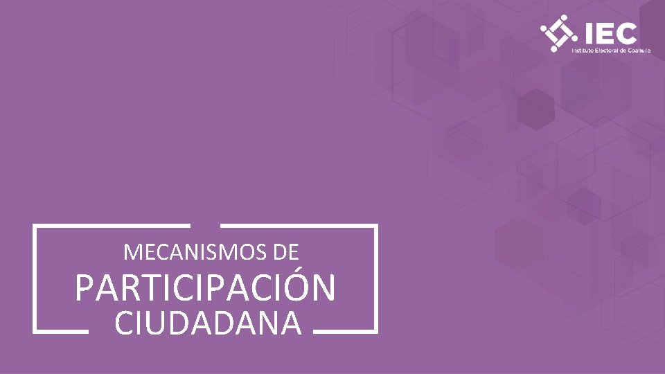 MECANISMOS DE PARTICIPACIÓN CIUDADANA 