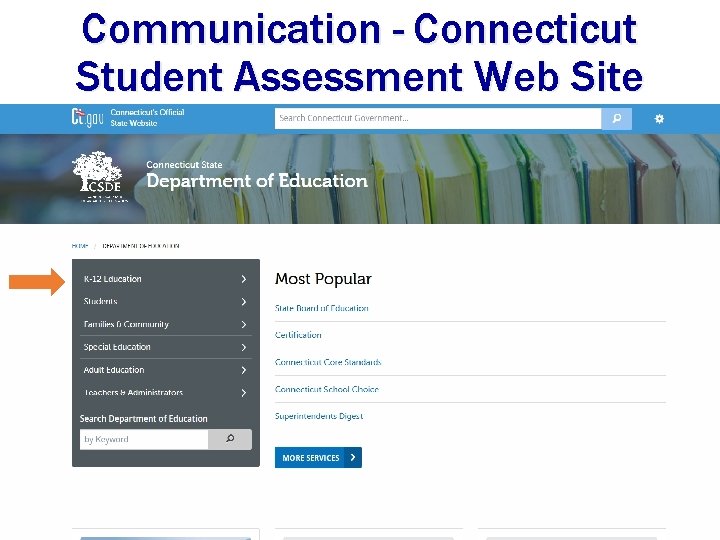 Communication - Connecticut Student Assessment Web Site CONNECTICUT STATE DEPARTMENT OF 16 EDUCATION 