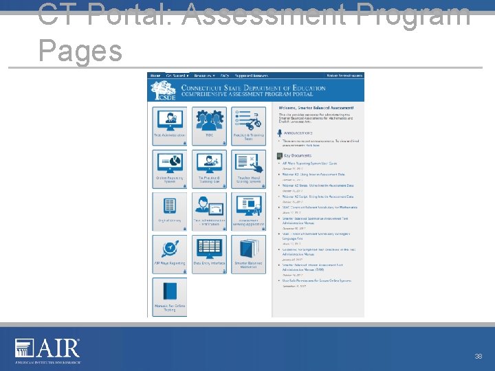 CT Portal: Assessment Program Pages 38 