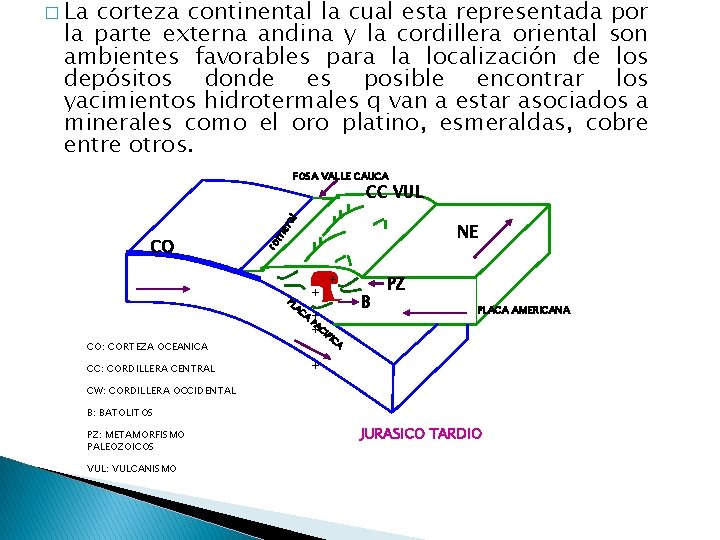 � La corteza continental la cual esta representada por la parte externa andina y