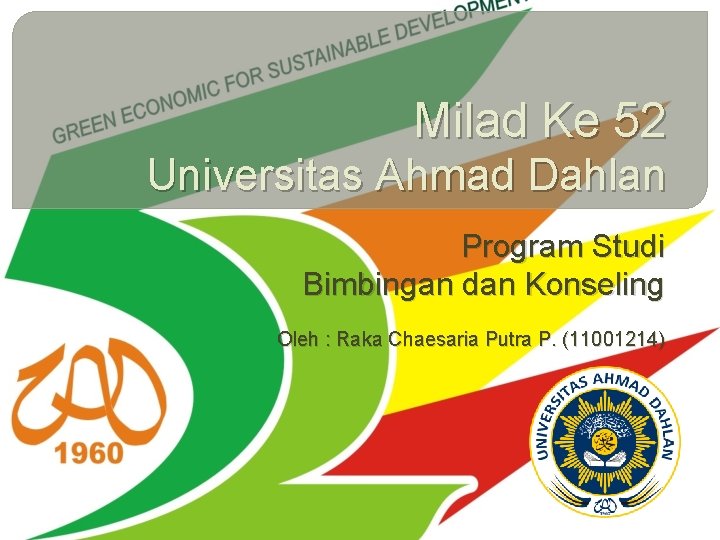 Milad Ke 52 Universitas Ahmad Dahlan Program Studi Bimbingan dan Konseling Oleh : Raka