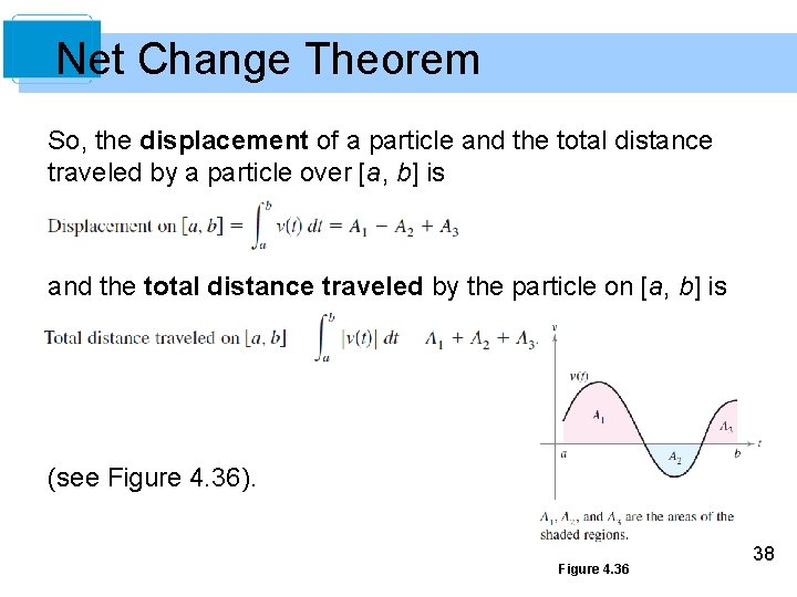 Net Change Theorem So, the displacement of a particle and the total distance traveled