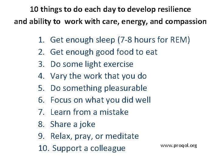10 things to do each day to develop resilience and ability to work with