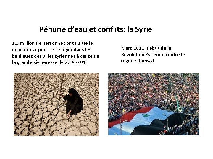 Pénurie d’eau et conflits: la Syrie 1, 5 million de personnes ont quitté le
