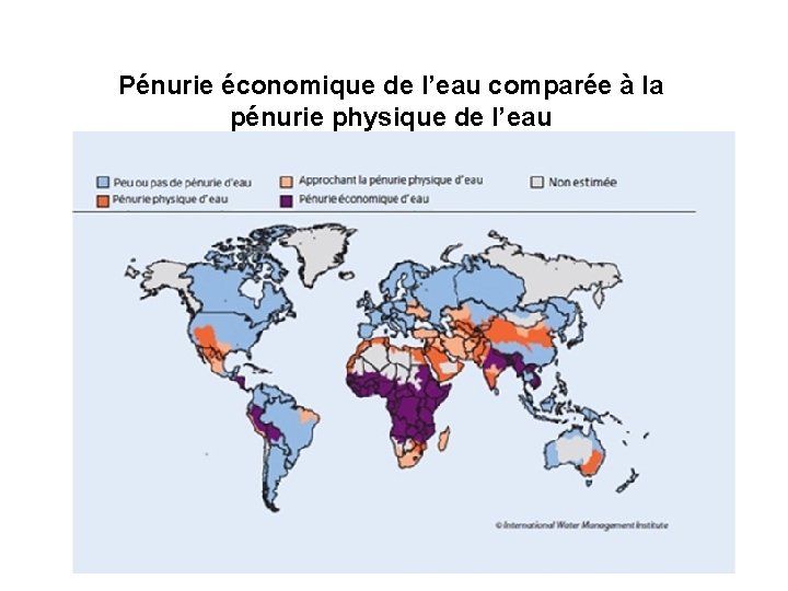 Pénurie économique de l’eau comparée à la pénurie physique de l’eau 