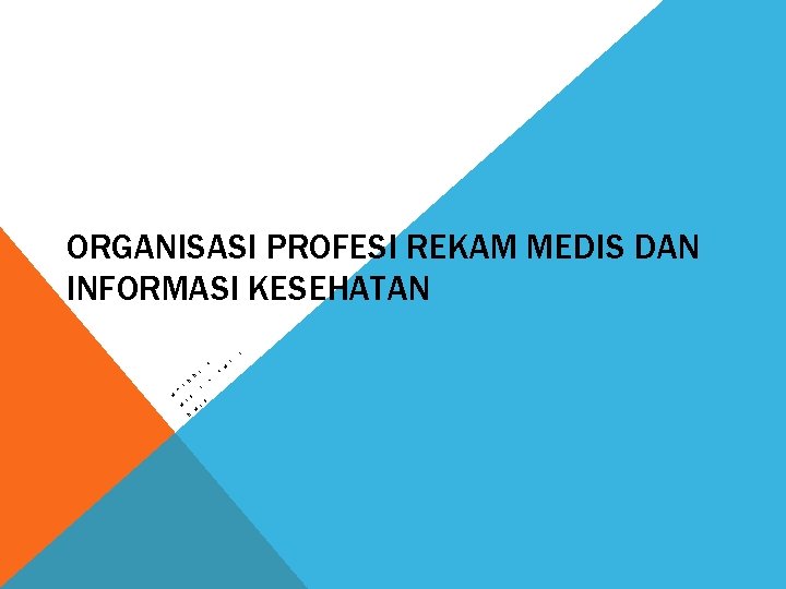 ORGANISASI PROFESI REKAM MEDIS DAN INFORMASI KESEHATAN 1 T 6 I E T A