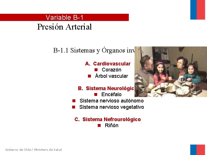 Variable B-1 Presión Arterial B-1. 1 Sistemas y Órganos involucrados A. Cardiovascular Corazón Árbol