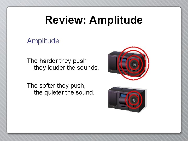 Review: Amplitude The harder they push they louder the sounds. The softer they push,