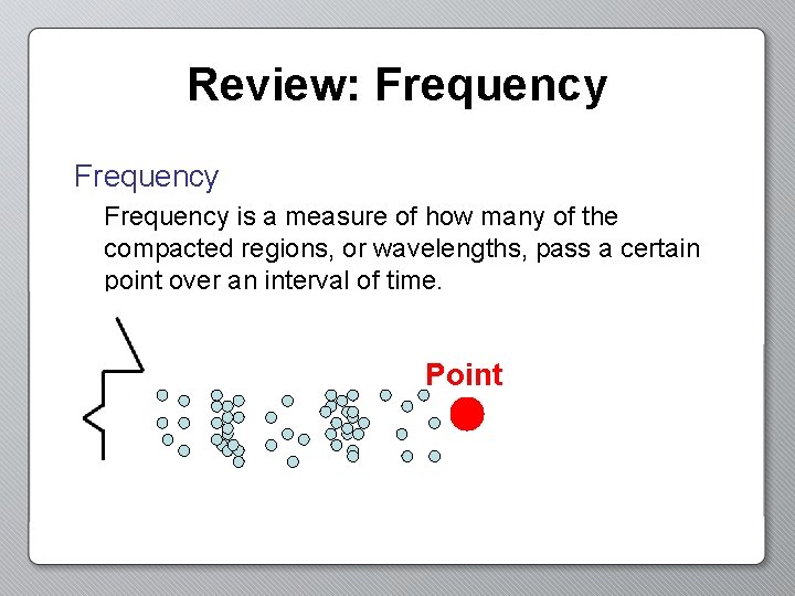 Review: Frequency is a measure of how many of the compacted regions, or wavelengths,