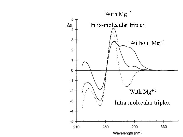 With Mg+2 Intra-molecular triplex Without Mg+2 With Mg+2 Intra-molecular triplex 