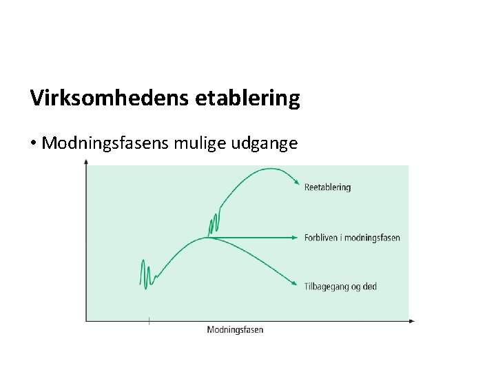 Virksomhedens etablering • Modningsfasens mulige udgange 