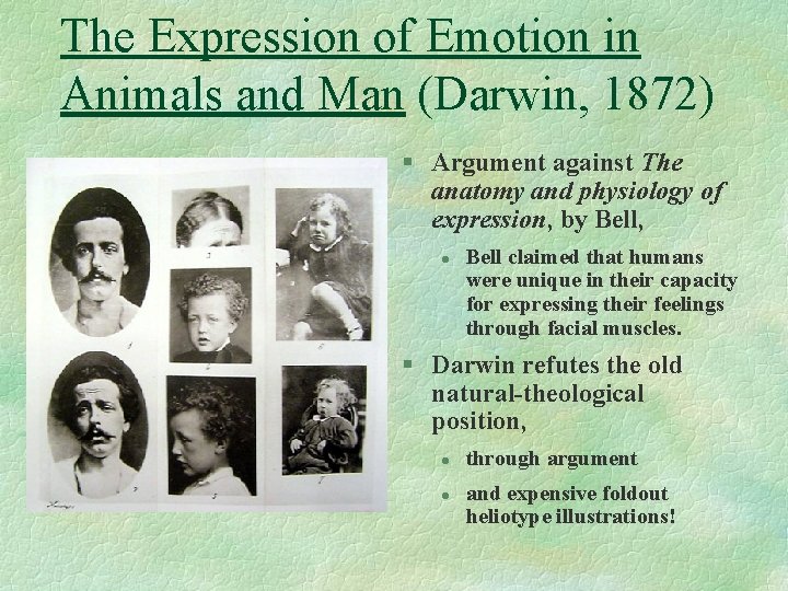 The Expression of Emotion in Animals and Man (Darwin, 1872) § Argument against The