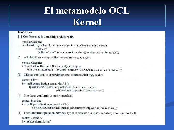 El metamodelo OCL Kernel 