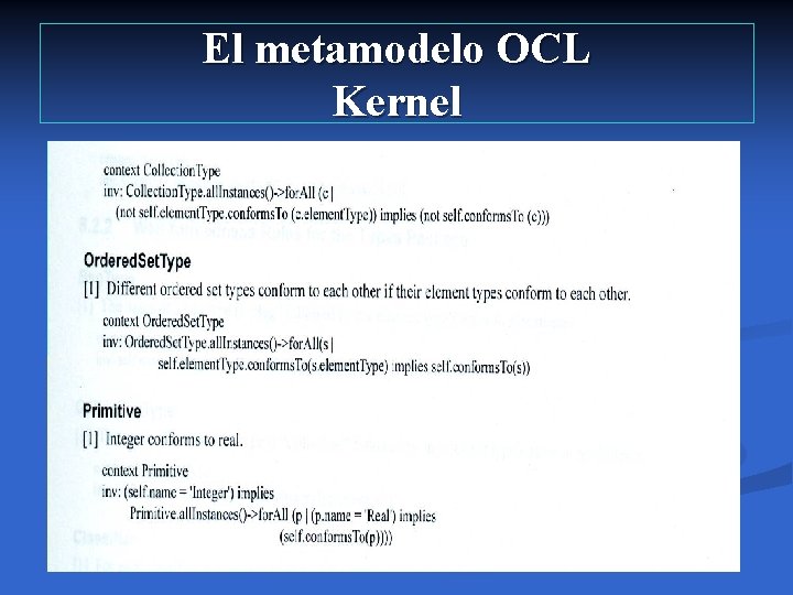 El metamodelo OCL Kernel 