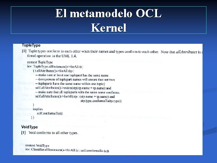 El metamodelo OCL Kernel 