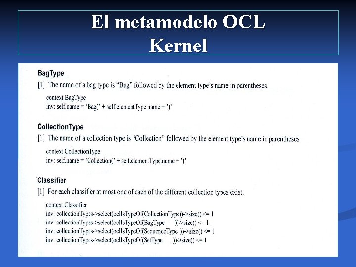 El metamodelo OCL Kernel 