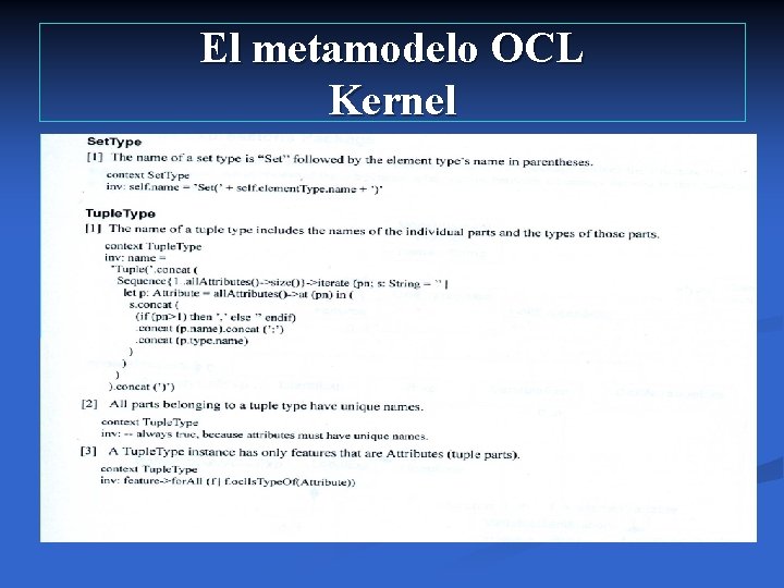 El metamodelo OCL Kernel 
