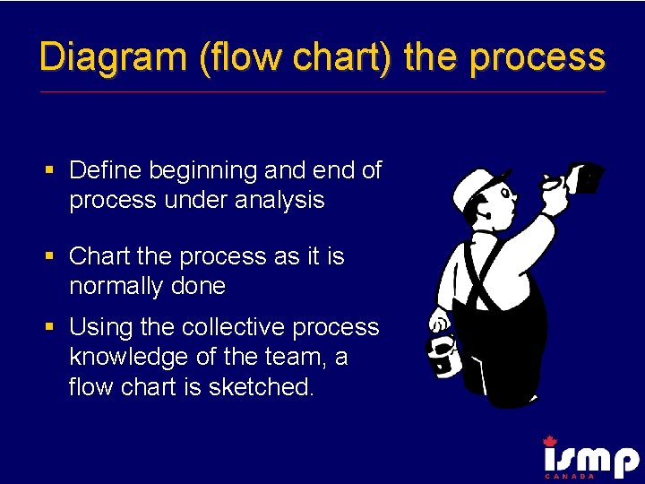 Diagram (flow chart) the process § Define beginning and end of process under analysis