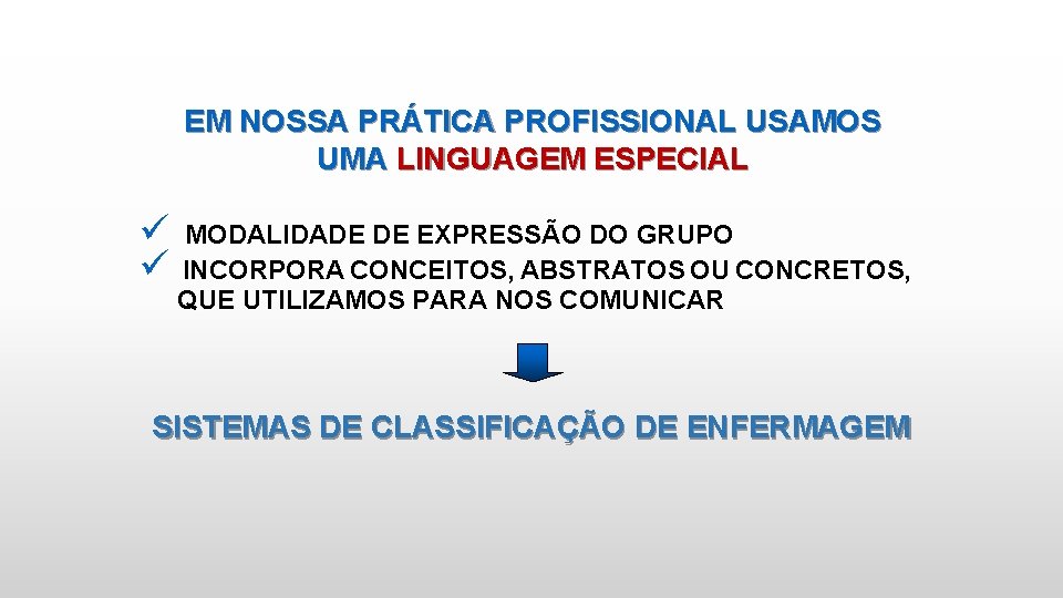 EM NOSSA PRÁTICA PROFISSIONAL USAMOS UMA LINGUAGEM ESPECIAL ü MODALIDADE DE EXPRESSÃO DO GRUPO