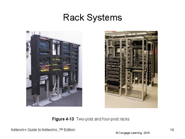 Rack Systems Figure 4 -13 Two-post and four-post racks Network+ Guide to Networks, 7