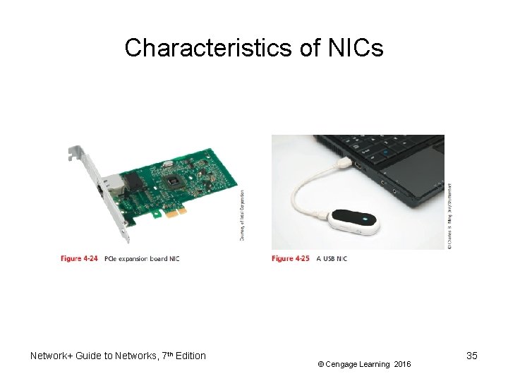 Characteristics of NICs Network+ Guide to Networks, 7 th Edition © Cengage Learning 2016