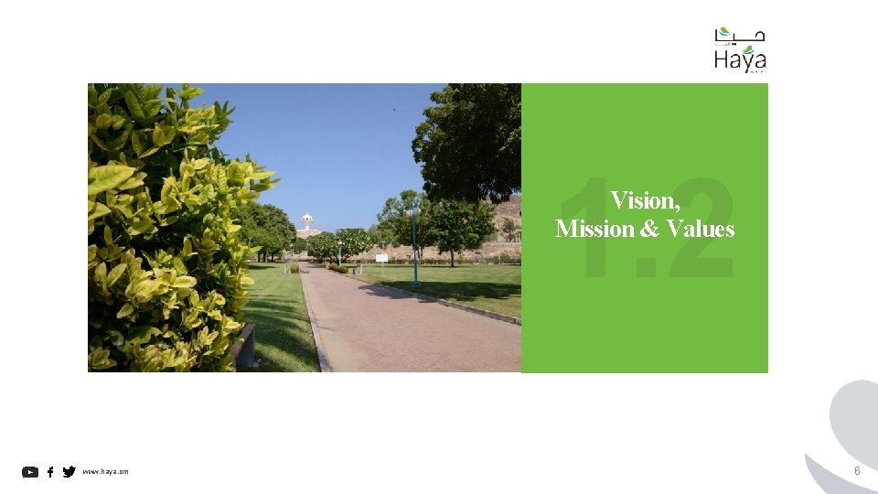 1. 2 Vision, Mission & Values www. haya. om 6 