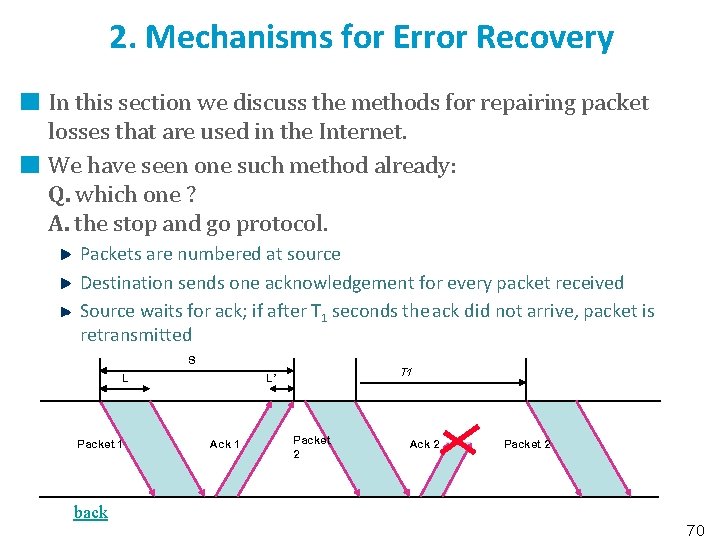 2. Mechanisms for Error Recovery In this section we discuss the methods for repairing