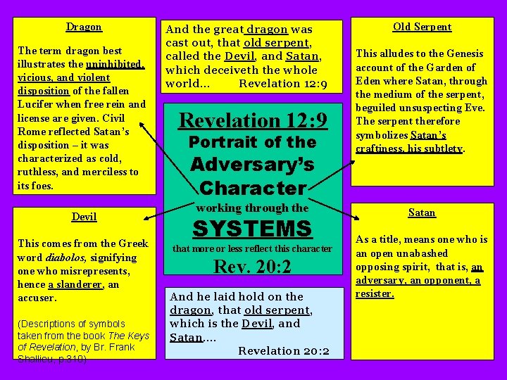 Dragon The term dragon best illustrates the uninhibited, vicious, and violent disposition of the