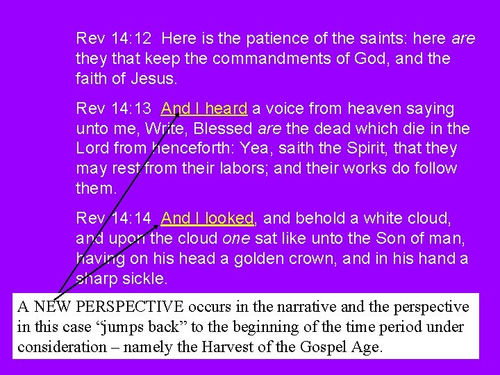 Rev 14: 12 Here is the patience of the saints: here are they that