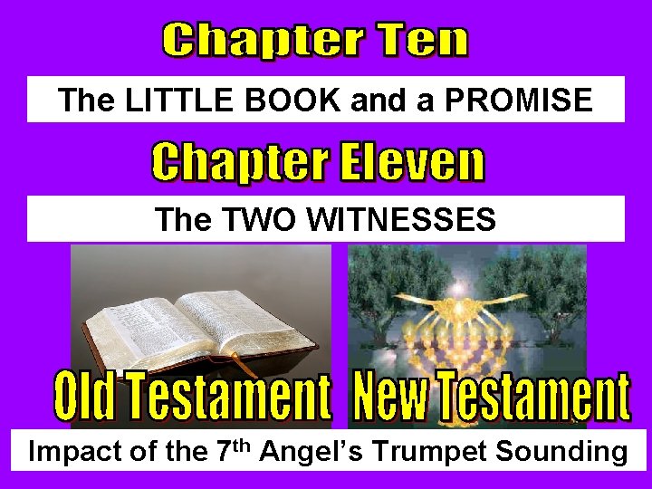 The LITTLE BOOK and a PROMISE The TWO WITNESSES Impact of the 7 th