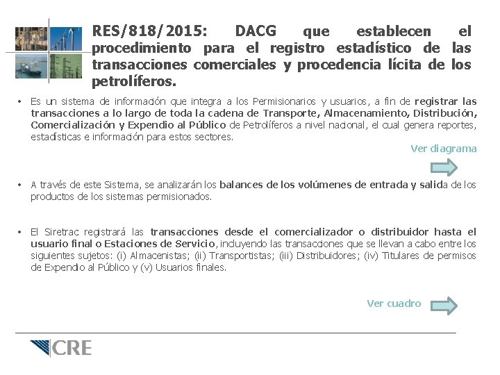 RES/818/2015: DACG que establecen el procedimiento para el registro estadístico de las transacciones comerciales