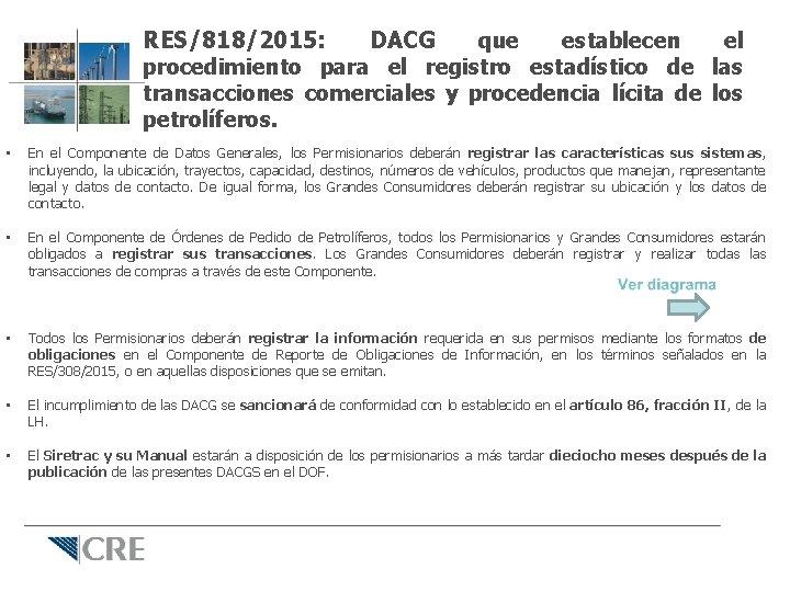 RES/818/2015: DACG que establecen el procedimiento para el registro estadístico de las transacciones comerciales