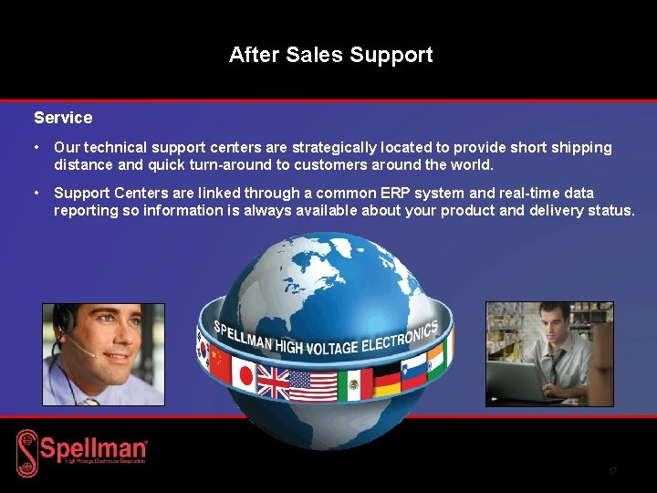 After Sales Support Service • Our technical support centers are strategically located to provide After Sales Support Service • Our technical support centers are strategically located to provide