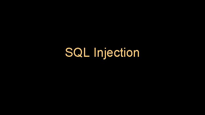 SQL Injection 