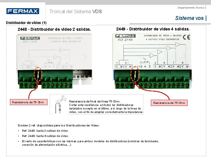 Departamento técnico | Troncal del Sistema VDS | Distribuidor de vídeo (1) 2448 -