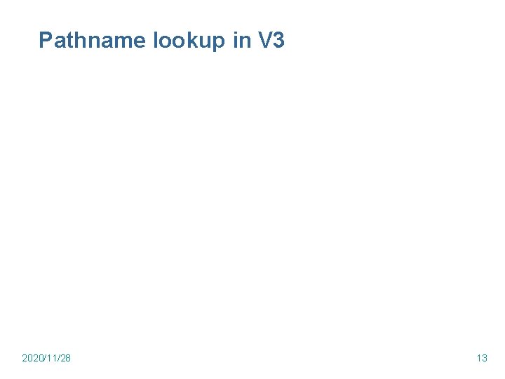 Pathname lookup in V 3 2020/11/28 13 Pathname lookup in V 3 2020/11/28 13