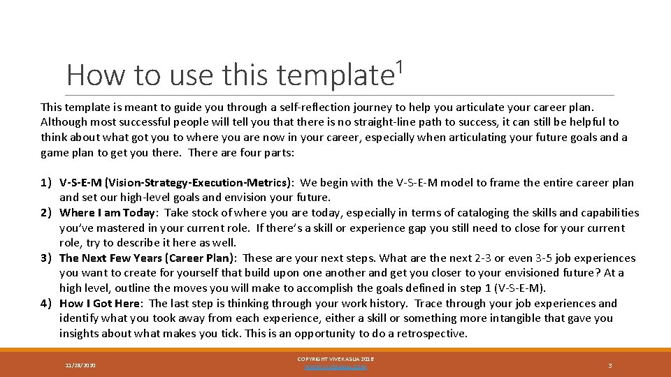 How to use this template¹ This template is meant to guide you through a