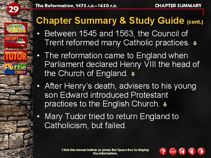 Chapter Summary & Study Guide (cont. ) • Between 1545 and 1563, the Council Chapter Summary & Study Guide (cont. ) • Between 1545 and 1563, the Council