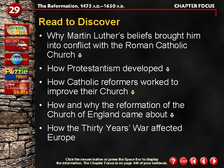 Read to Discover • Why Martin Luther’s beliefs brought him into conflict with the Read to Discover • Why Martin Luther’s beliefs brought him into conflict with the