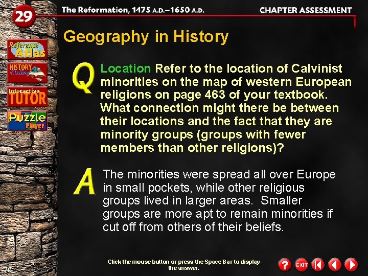 Geography in History Location Refer to the location of Calvinist minorities on the map Geography in History Location Refer to the location of Calvinist minorities on the map