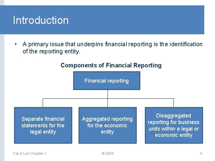 Introduction • A primary issue that underpins financial reporting is the identification of the