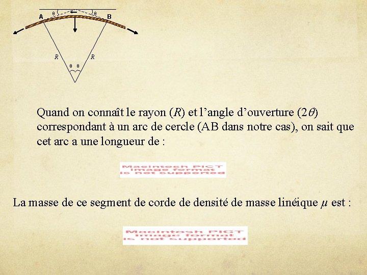A R B R Quand on connaît le rayon (R) et l’angle d’ouverture (2 A R B R Quand on connaît le rayon (R) et l’angle d’ouverture (2