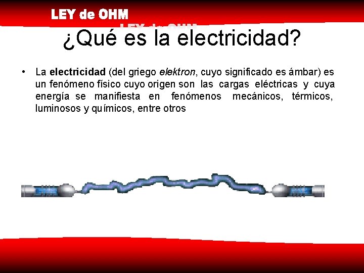 ¿Qué es la electricidad? • La electricidad (del griego elektron, cuyo significado es ámbar)