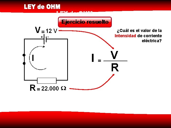 ¿Cuál es el valor de la Intensidad de corriente eléctrica? 