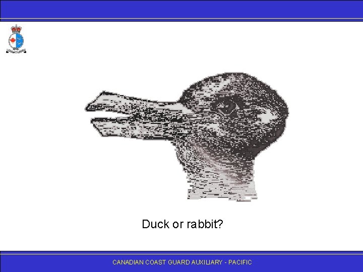 Duck or rabbit? CANADIAN COAST GUARD AUXILIARY - PACIFIC 