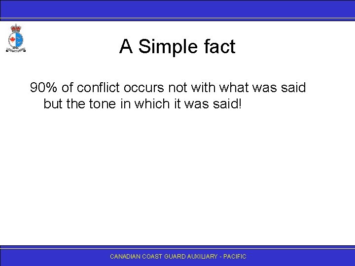 A Simple fact 90% of conflict occurs not with what was said but the