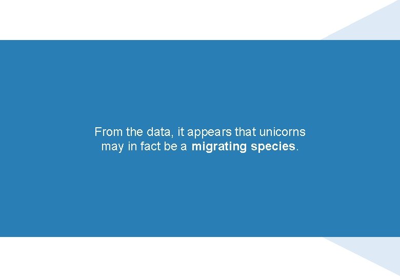 From the data, it appears that unicorns may in fact be a migrating species.