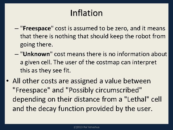Inflation – "Freespace" cost is assumed to be zero, and it means that there